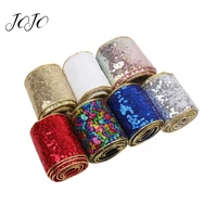 jojo bows 75mm 2y sequin ribbon for craft gold line edge tape for needlework home textile apparel sewing materials diy hair bows