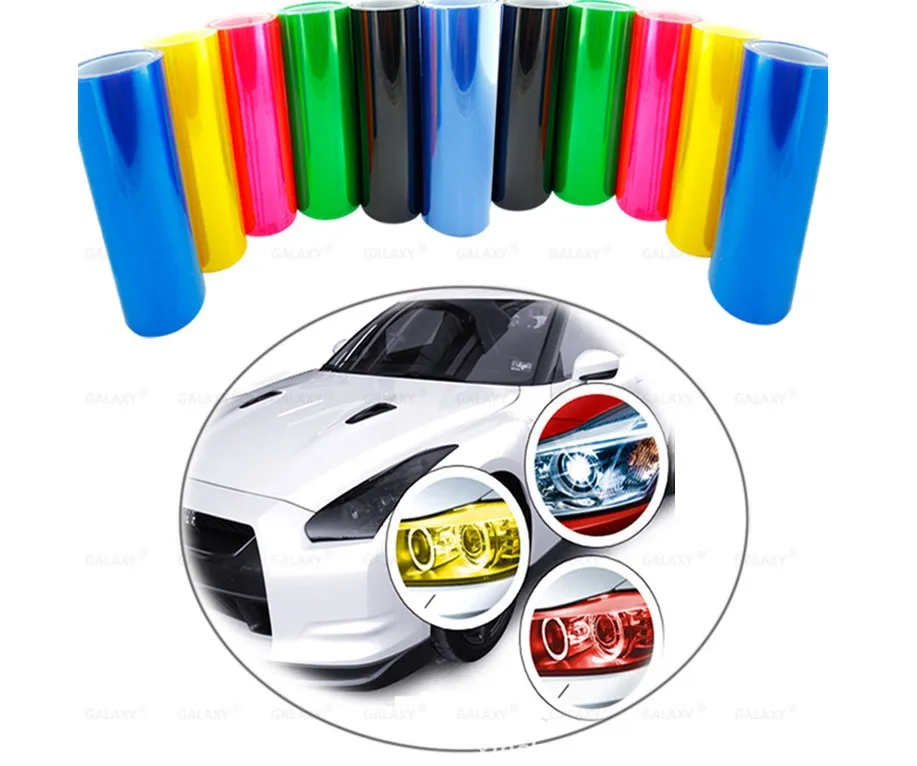 

1 Pc 30 * 60 cm Car Light Sticker Film Self-adhesive Fog Lamp Headlight Tail Light Tone Vinyl Color Film 3 Layers Self-Adhesive