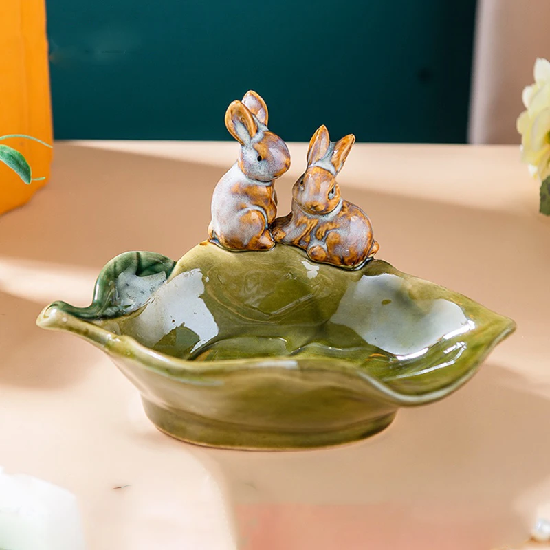 

Американская пасторальная керамическая мыльница в форме кролика, сливное средство, поднос для мыла, домашние аксессуары, Товары для ванной ...
