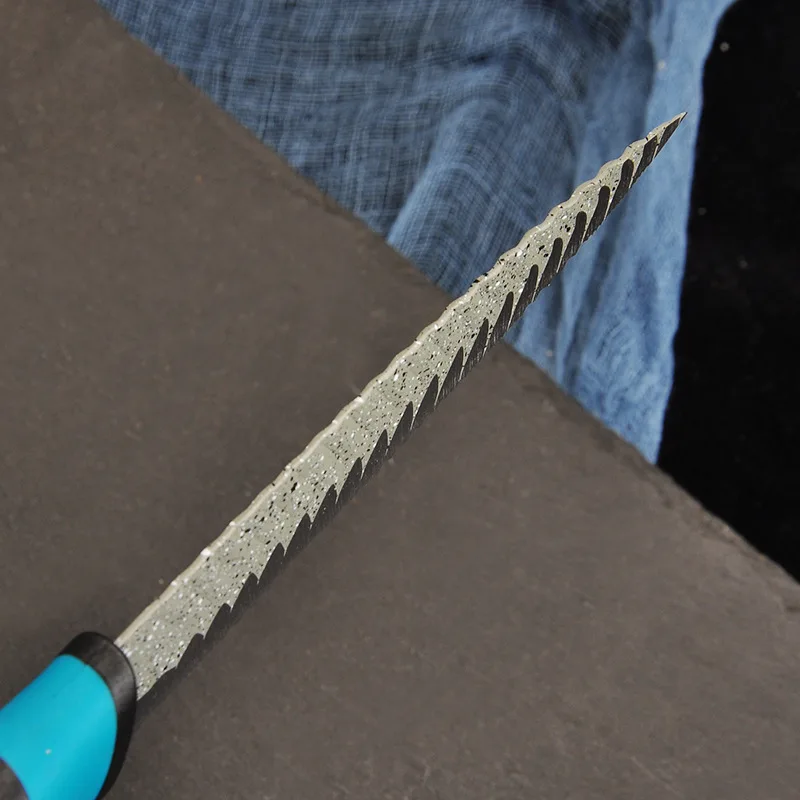 Волнистый многоцелевой нож Синий Черный с зубчатой резкой для замороженного