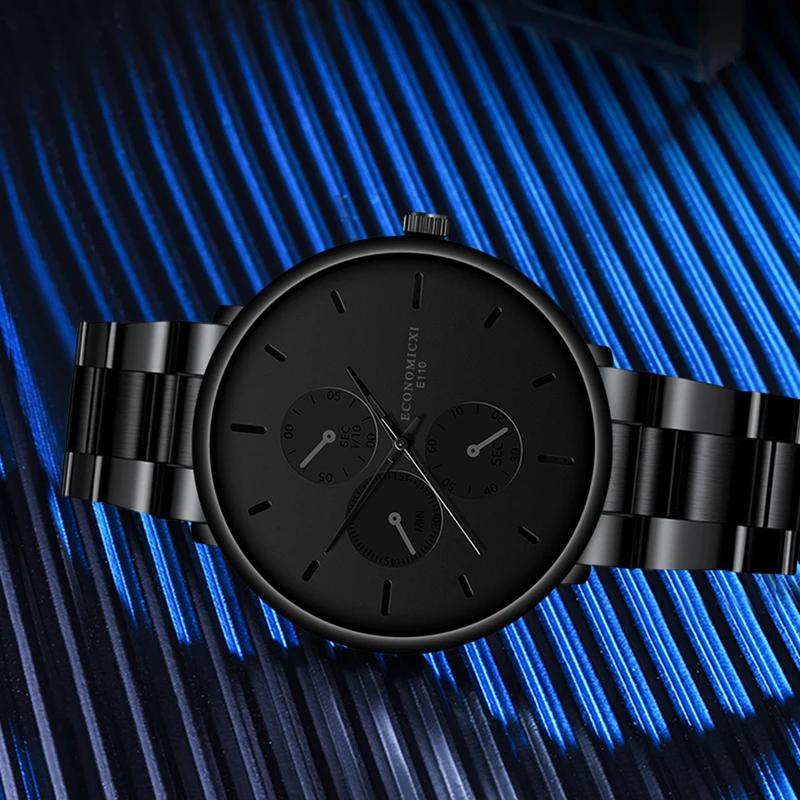 

Blue Pointer Men Watch Quartz Casual Simple Alloy Stainless Steel Strap Matte Male Clock Business WristWatch Relojes Para Hombre