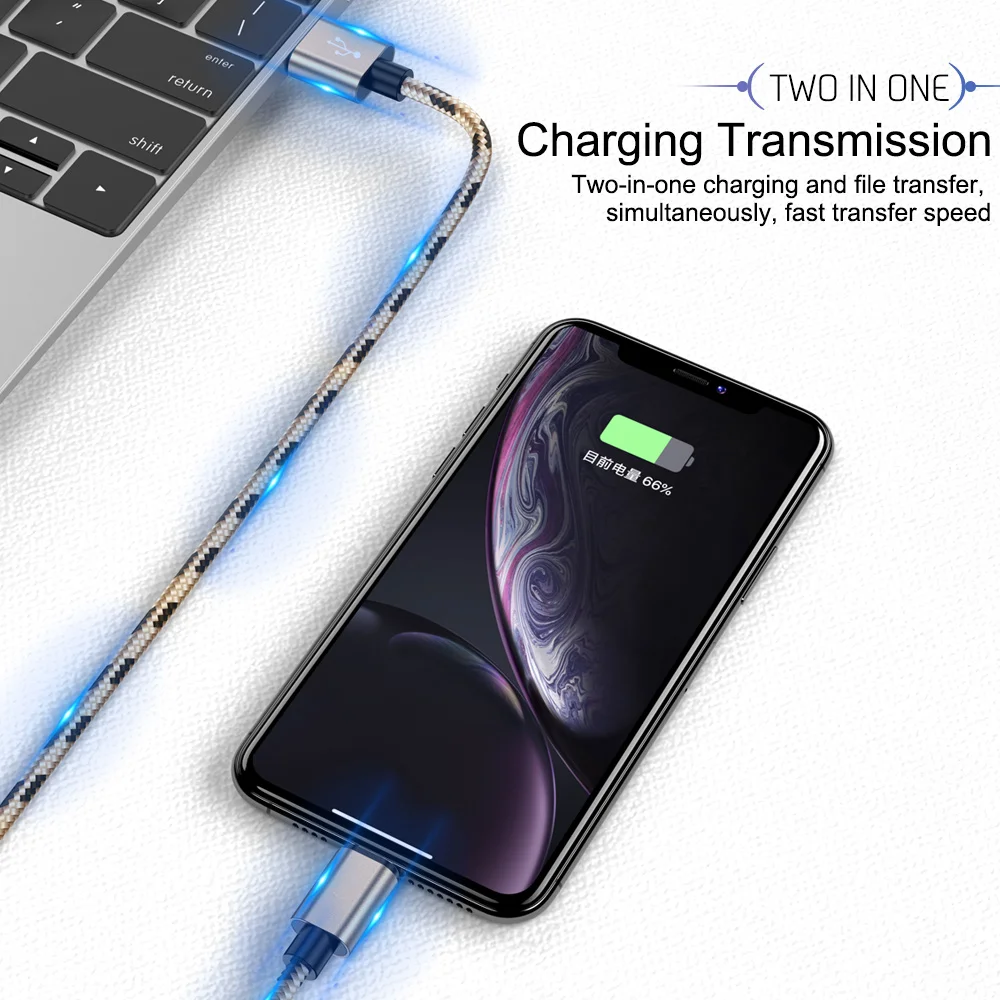 Микро USB-кабель длиной 1 м 2 4 А нейлоновый для быстрой зарядки Samsung Redmi HTC и передачи