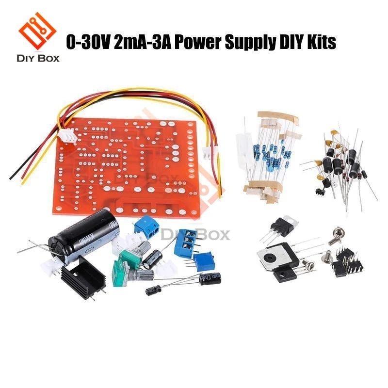 0-30 в 2mA-3A DC Регулируемый источник питания DIY Kit непрерывный регулируемый ток ограничитель защиты для школы, образования, лаборатории