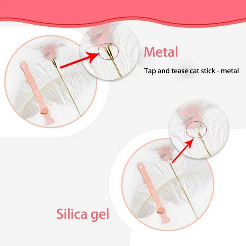 

Funny Cat Toy Feather Teaser Stick Bells Automatic Cat Collar Toy Foot Interactive Cats Teaser Feather Kitten Toys Cat Supplies