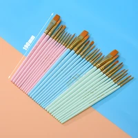 10 pcs watercolor brush set nylon hair paint brushes wooden pen holder for gouache watercolor painting acrylic oil art supplies