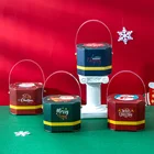 Рождественская бумажная упаковочная коробка с ручкой Подарочная коробка с Санта Клаусом, снеговиком Подарочная коробка с новым годом коробки для шоколадных конфет и печенья