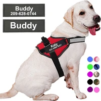 dog harness no pull reflective breathable adjustable pet harness for dog vest id custom patch outdoor walking dog supplies