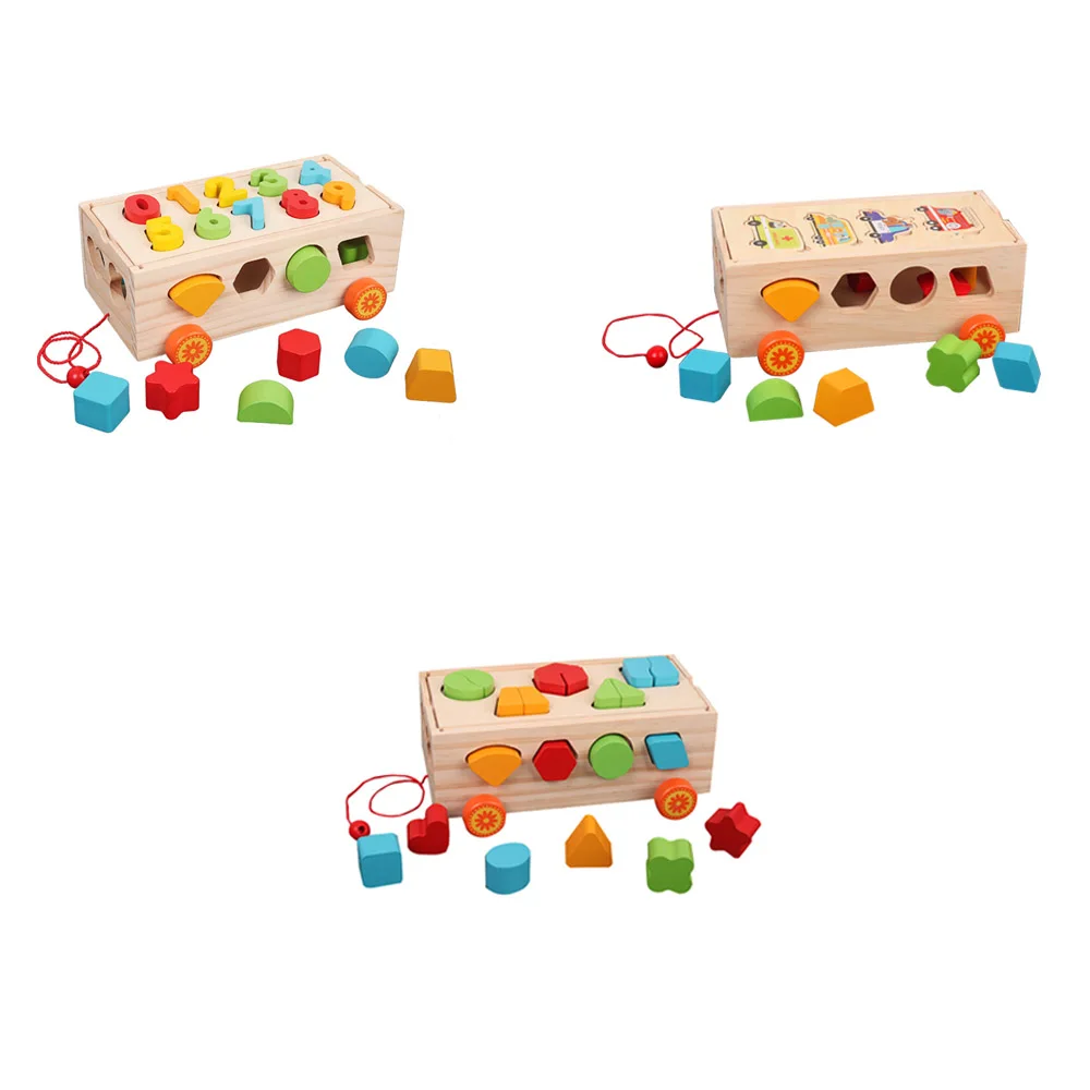 DIY дизайн строительные блоки игрушки для Детские Обучающие деревянные трейлеры