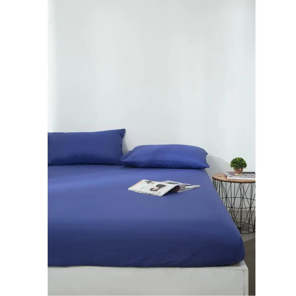 Натяжная простыня однотонный наматрасник из мягкого полиэстера с резиновой