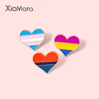 Эмалированная булавка в форме сердца с флагом гордости для геев и геев, Радужный значок Love Wins, ювелирная брошь с отворотом, небинарный подарок