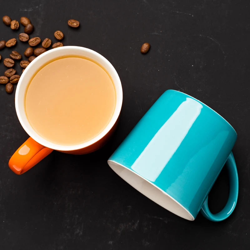 Современная керамическая чашка для завтрака с ручкой минималистичные цвета