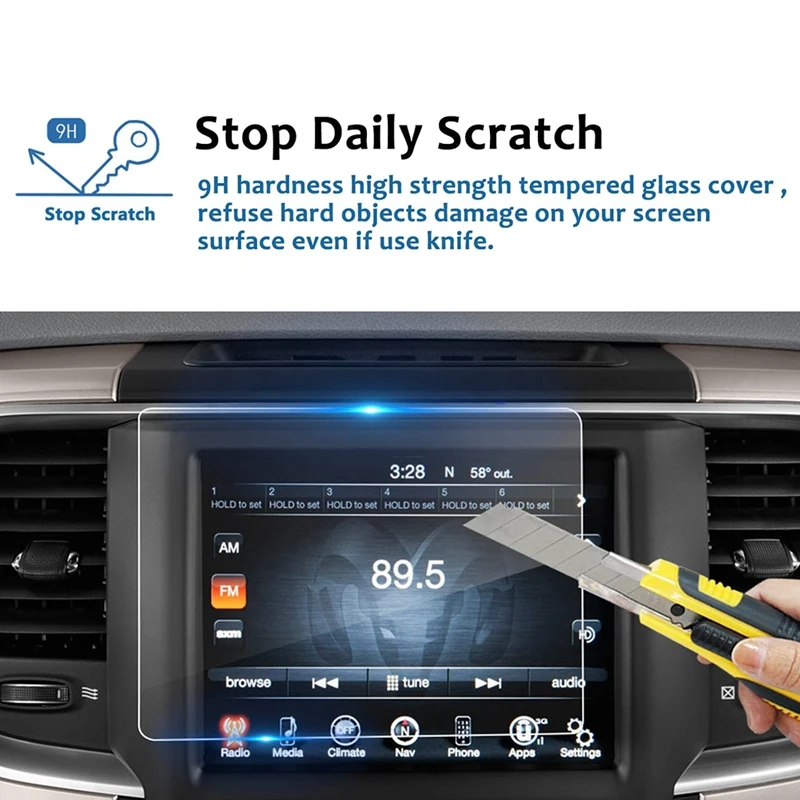 

For 2015-2021 Dodge Challenger Durango Journey 8.4-Inch Navigation Touchscreen Display Tempered Glass Protector Film