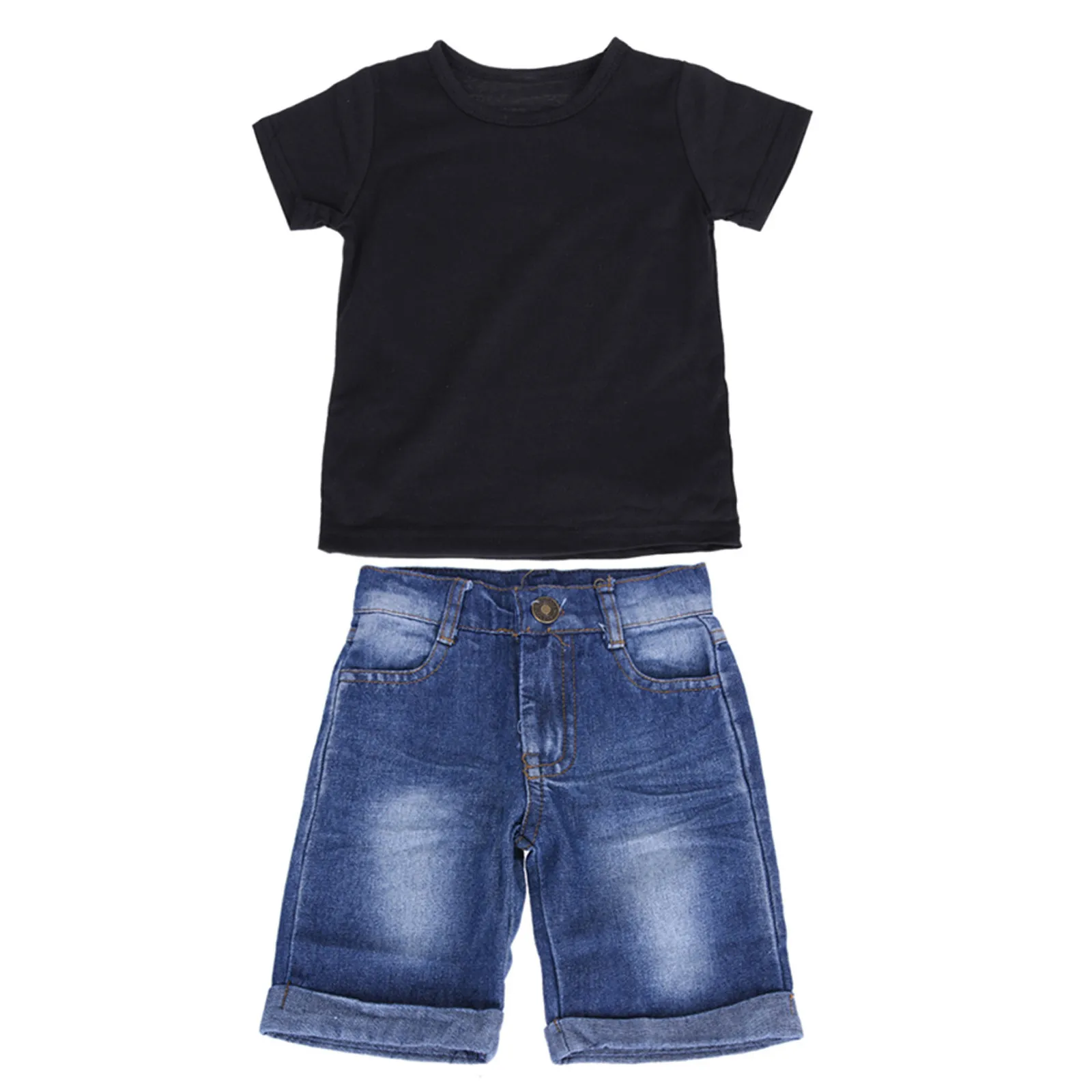 Одежда для новорожденных девочек и мальчиков Однотонная футболка с коротким