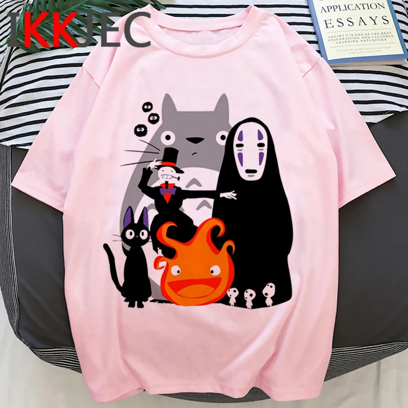 Totoro Милая японская аниме Женская забавная футболка с героями мультфильмов Kawaii