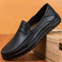 2022 style mens shoes casual slip on loafers breathable platform shoes for men summer driving man shoe leather genuine big size