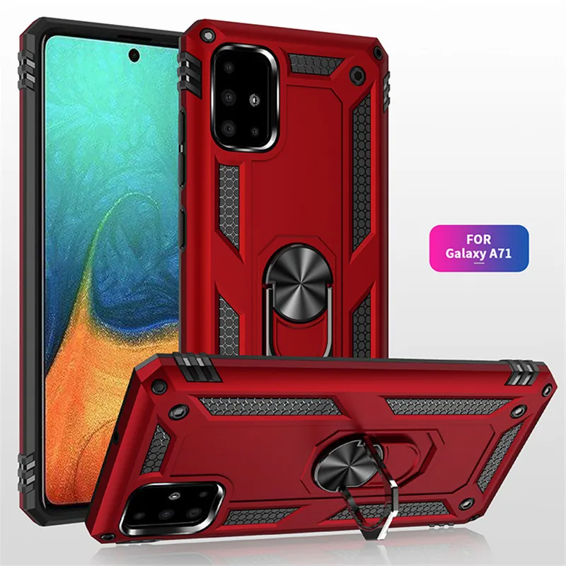 

For Samsung A71 Case Magnet Car Ring Stand Holder Cover for Samsung Galaxy A71 4G SM-A715F/DS A 71 6.7'' 5G SM-A716B funda Coque