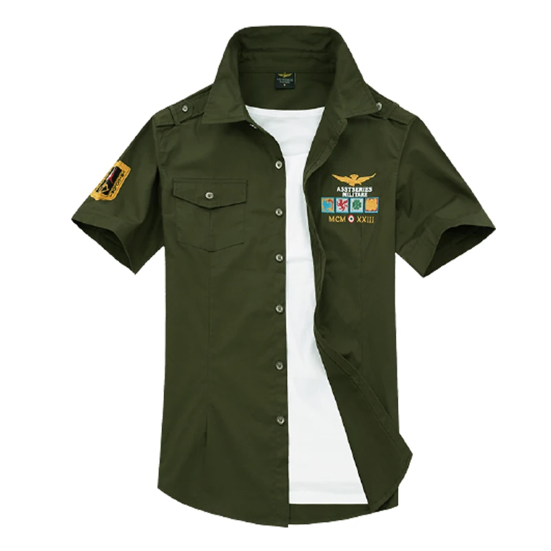 2021 Hot Sale Newest Five Color Summer Season Outdoor Male 100% Cotton T-shirt Casual Breathable Lapel Multi-Pocket Short Sleeve