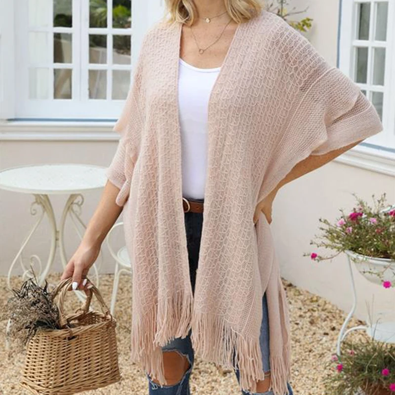 Свитер вязаный женский длинный кардиган новая теплая дешевая Женская куртка для