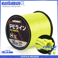 hunthous multifilament fishing line braided 8 strands cores pe fishing line wicker fishing cord string 300m 500m 1000m for bass