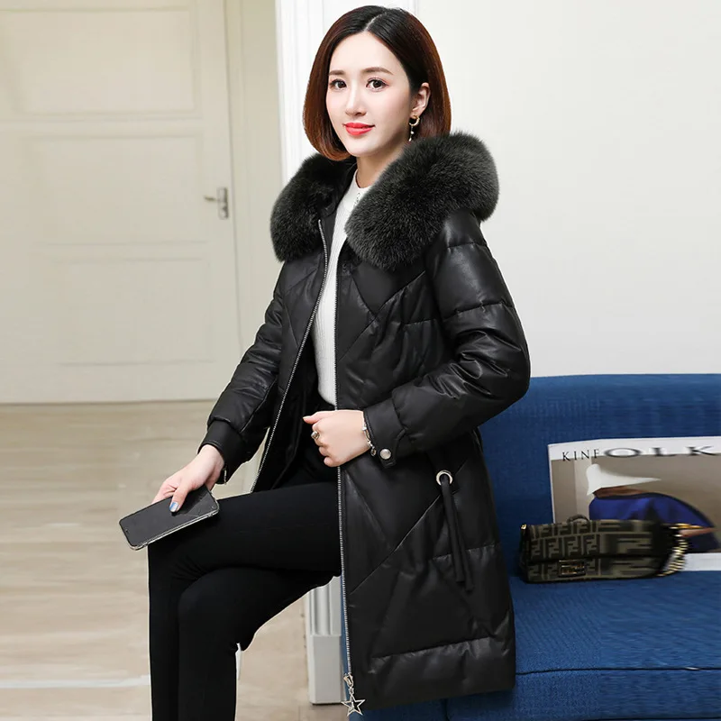 Женская куртка из 2021 натуральной кожи Женское пальто овчины женские зимние