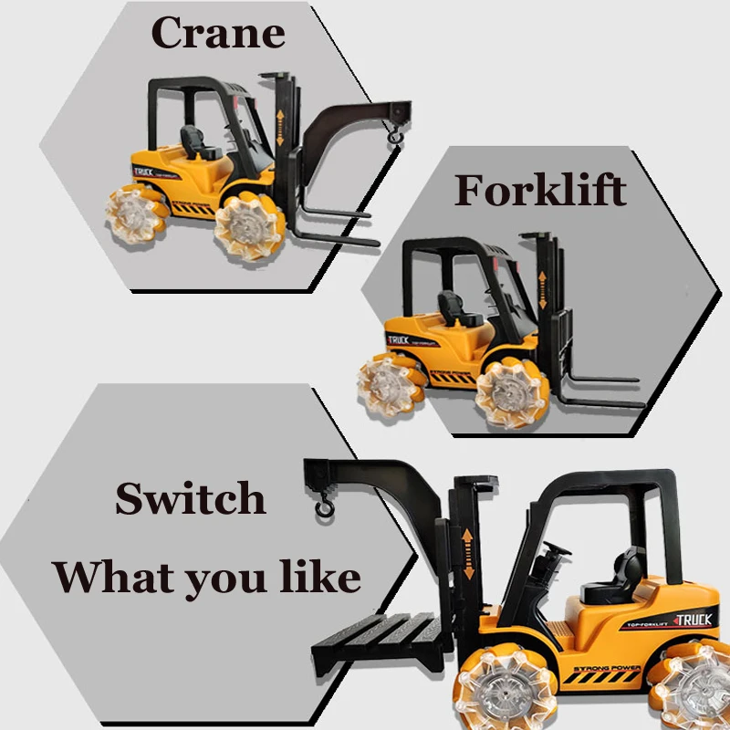 

RC Excavator Toy Truck Engineering Car 2.4Ghz 21 Channel Alloy Plastic Remote Control Forklift Crane RTR For Kids Christmas Gift