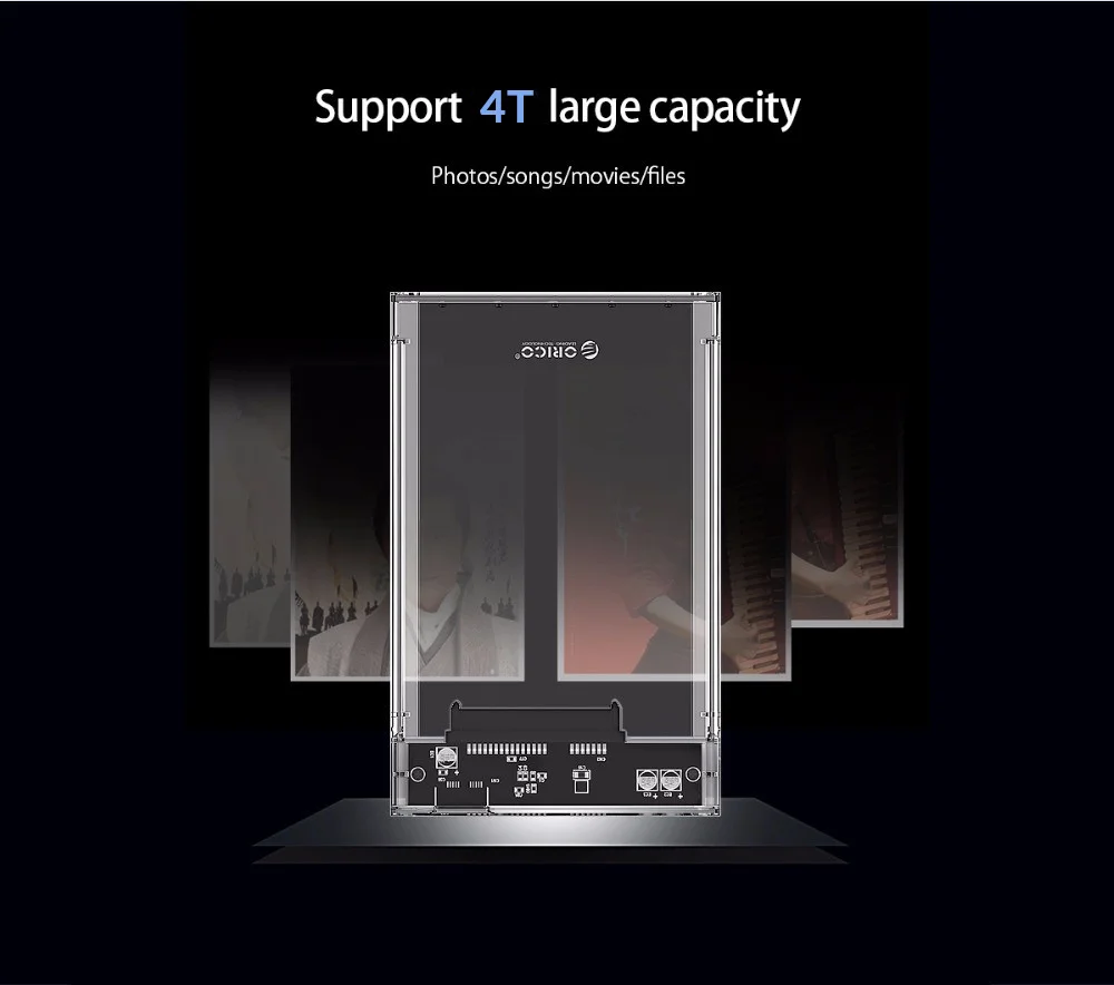 ORICO 2139U3 корпус жесткого диска 2,5 дюймов прозрачный USB3.0 корпус жесткого диска поддержка UASP протокол