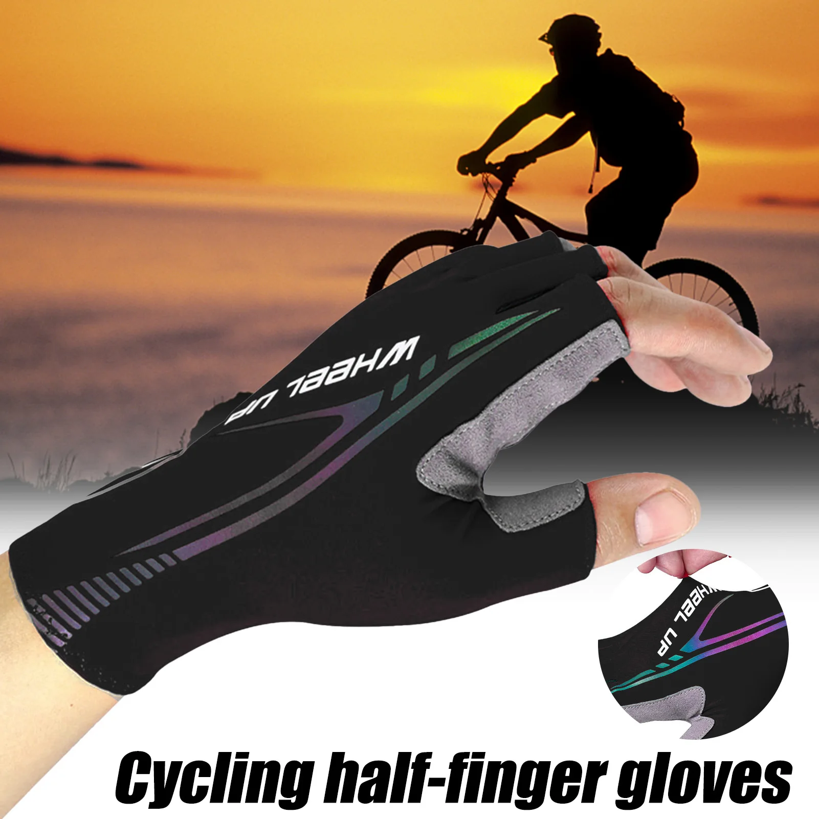 

New 1 Pair Bike Cycling Anti-shock Gloves Hiking Anti-slip Anti-sweat Bicycle Half Finger Gloves Breathable Sports Gloves
