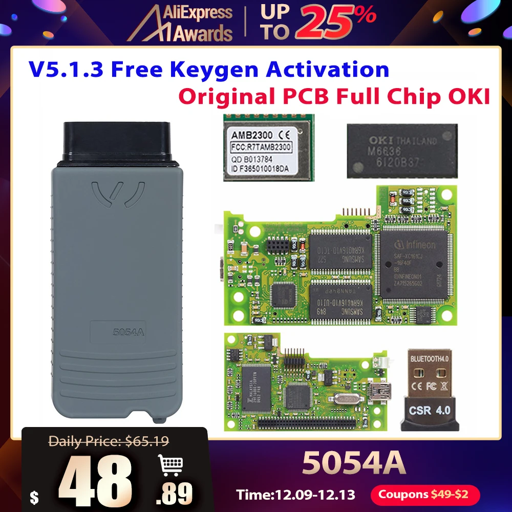 VAS5054 ODIS V4.3.3 keygen полный чип OKI Авто OBD2 инструмент диагностики VAS5054A VAS 5054A Bluetooth код читателя сканер