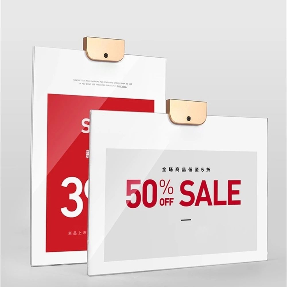 

A4 Simple Hanging Acrylic Board Sign Holder Wall Mounted Card Holder