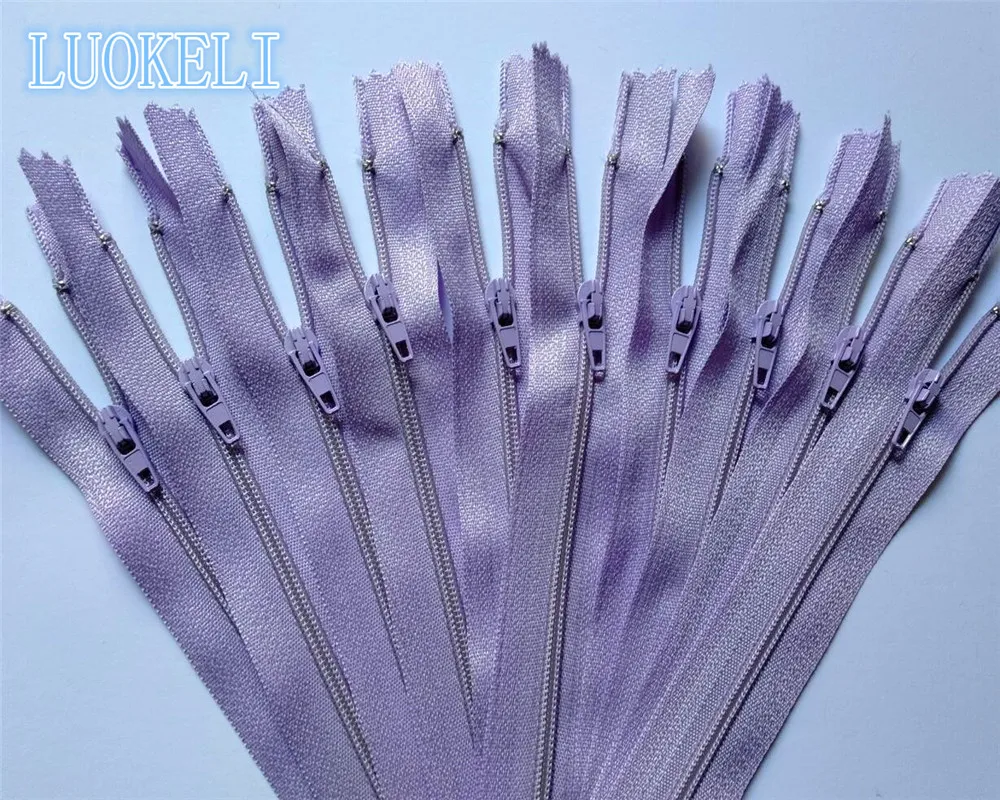 Light Purple 50 шт. 3#(8 дюймов) 20 см Закрытая нейлоновая катушка на молнии портной процесс шитья многоцветная опционально - Цвет: Light Purple