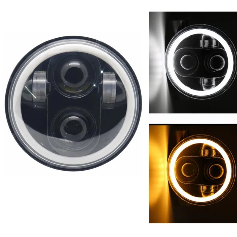 Motorcycle Headlight for Cafe Racer to Au Universal LED Front Lamps Light Angel Eye High Low Beam Motobike |
