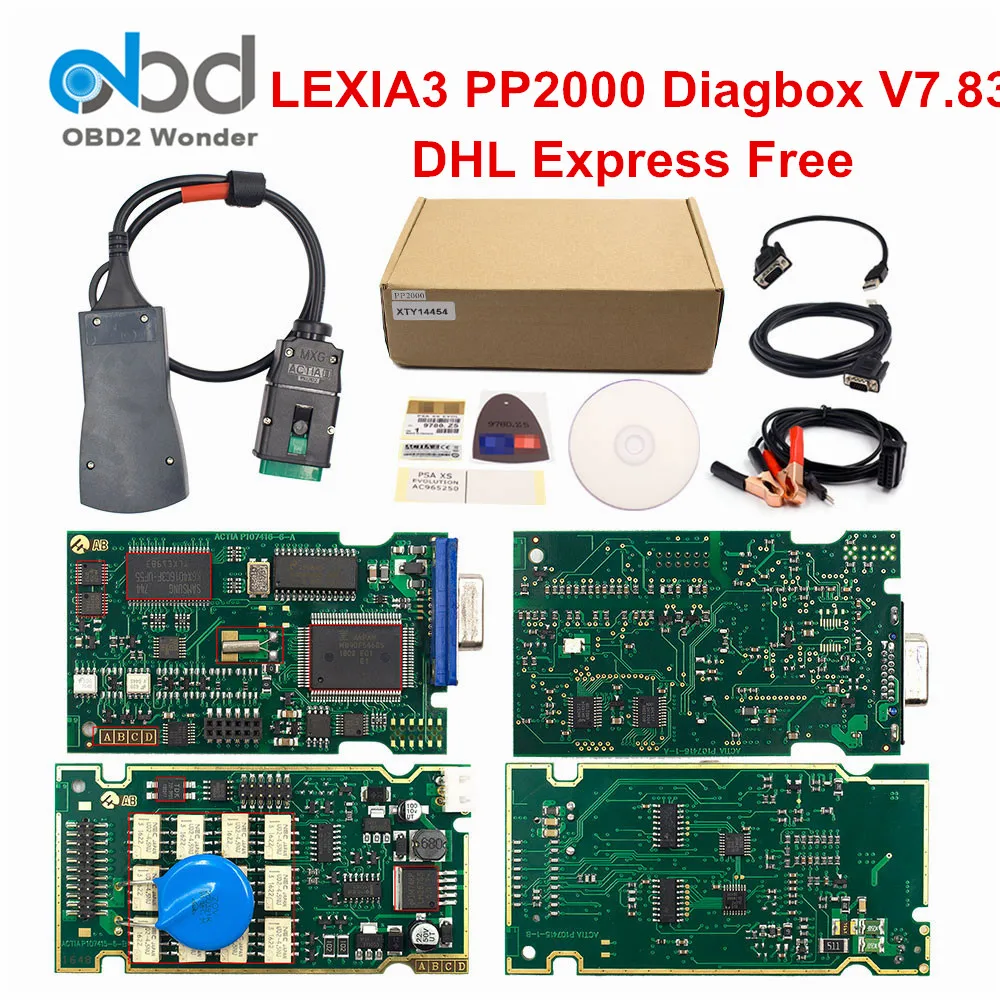 DHL Lexia3 PP2000 Diagbox V7.83 автомобильный диагностический сканер для peugeot, для Citroen Lexia 3 Lexia-3 921815C авто интерфейс