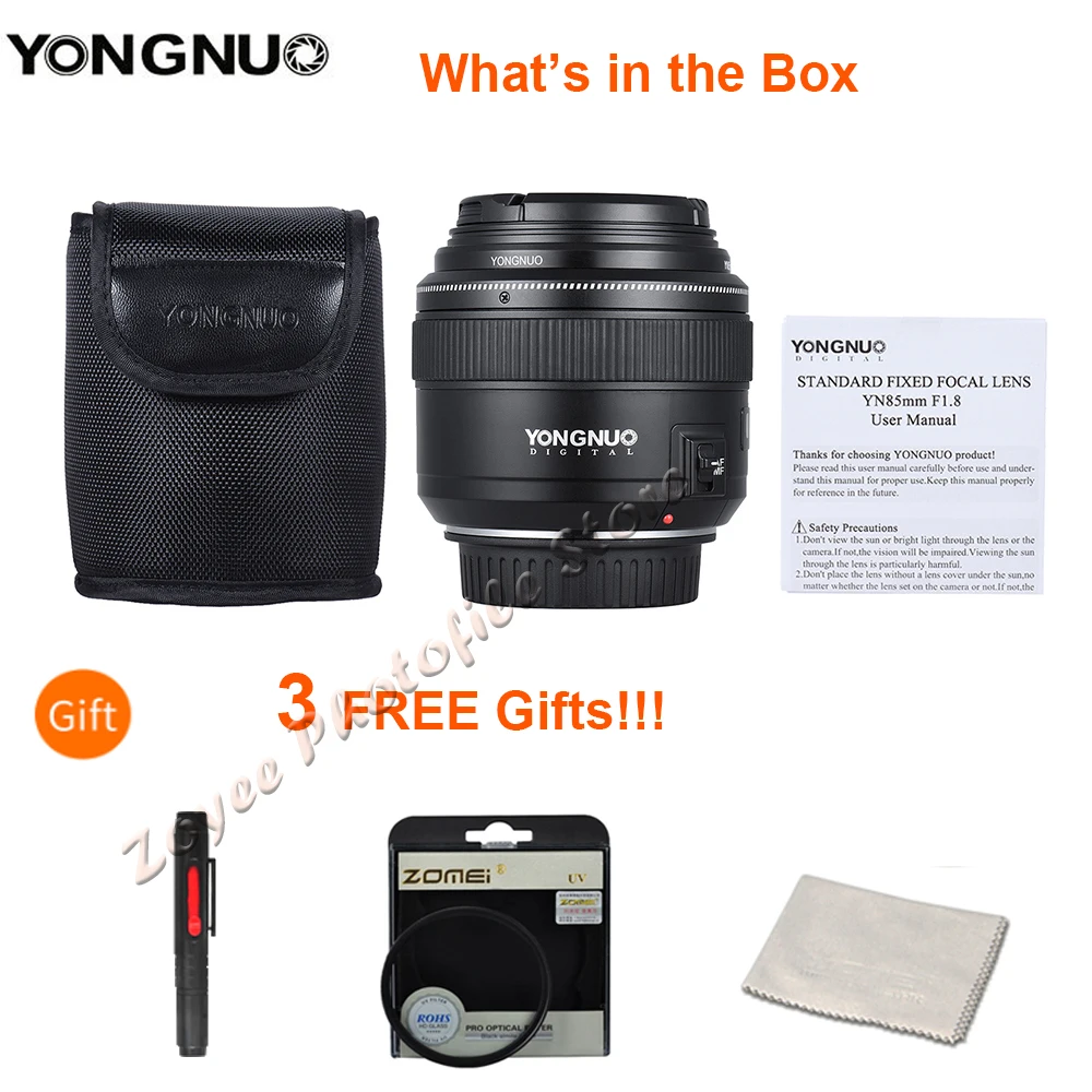 Объектив YONGNUO YN 85 мм F1.8N F1.8 Полнокадровый Средний телеобъектив с фокусным