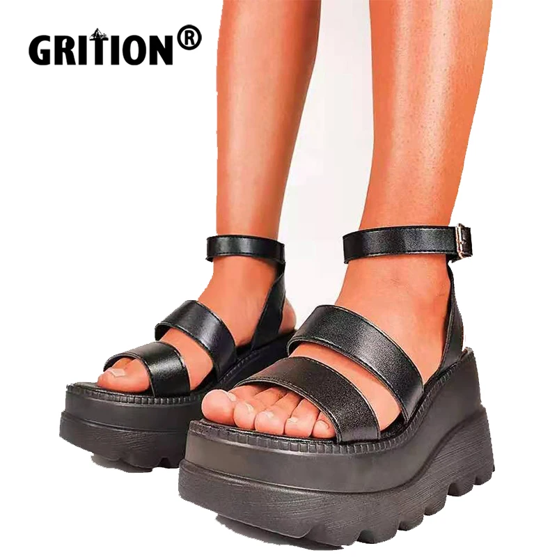 Сандалии GRITION женские на платформе и высоком каблуке босоножки в готическом