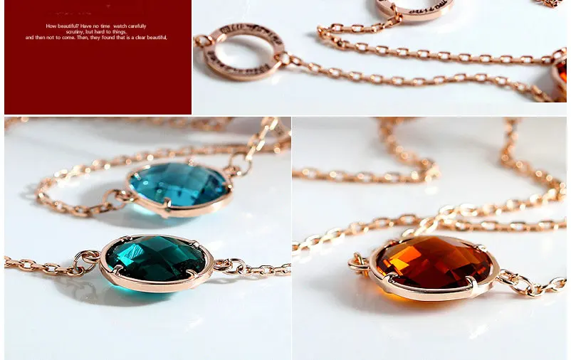 SINZRY new Luxury Jewellery Rose gold color Austria crystal long sweater necklaces fashion multicolor jewelry | Украшения и