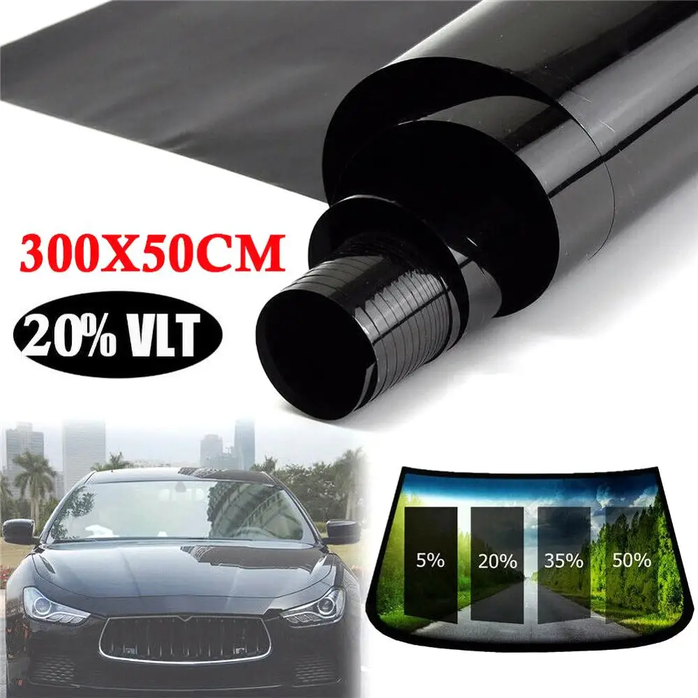 Тонировочная пленка для окон автомобиля 50*300 см 20% в рулон 1 самодельная