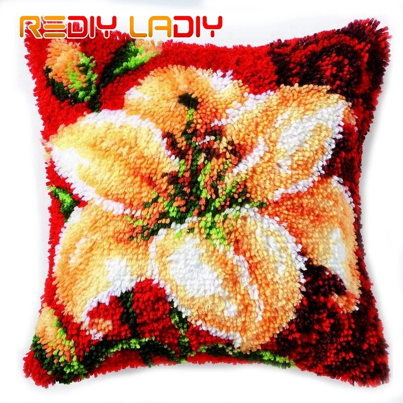 Крюк с защелкой Наборы цветы лилии для подушек предварительно нанесенными