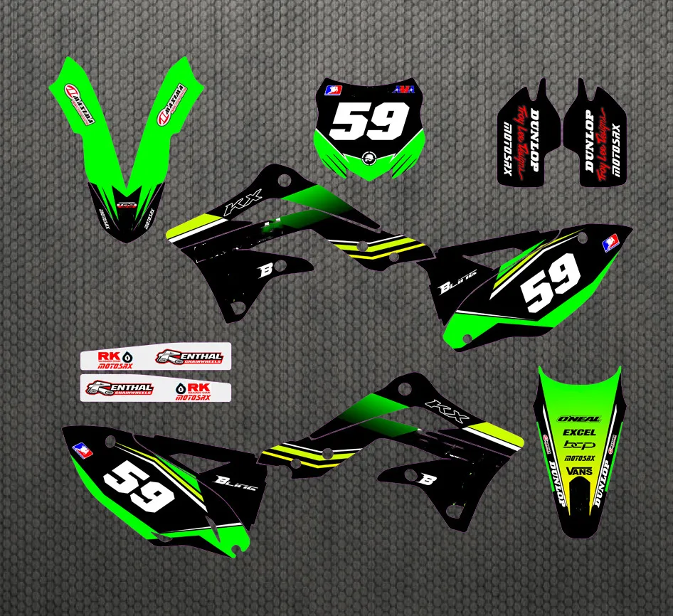 Бесплатные пользовательские графические наклейки для мотокросса 3 М Kawasaki KXF450 KX450F