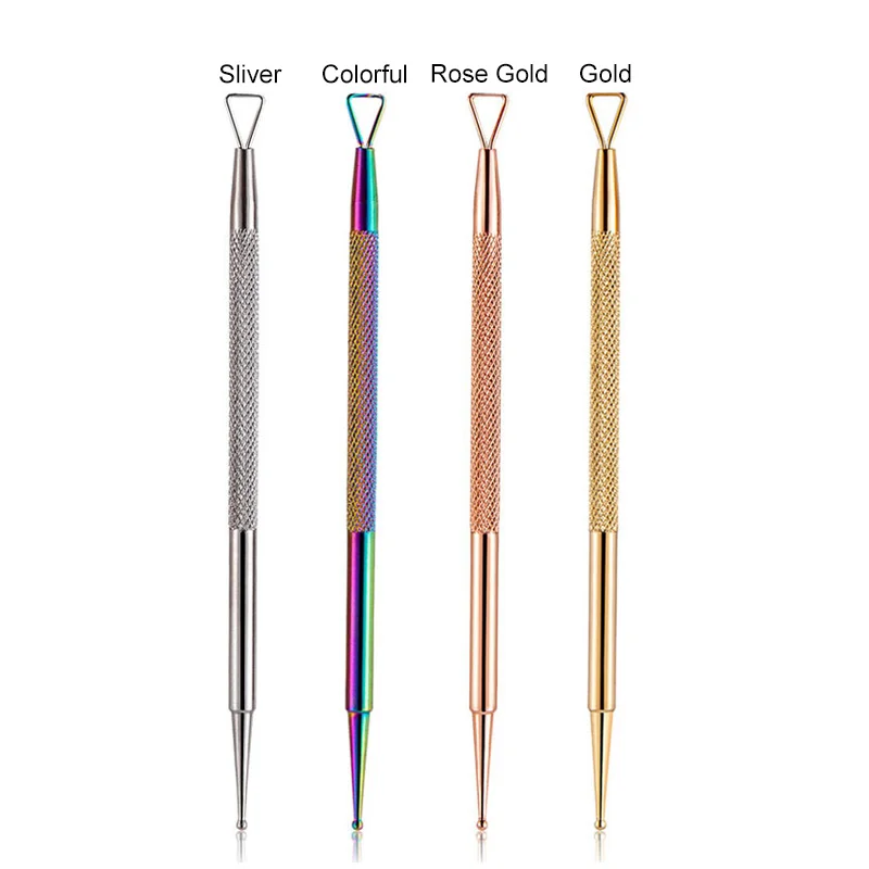 Rose Gold UV Gel Remover Dual-ended Dotting Pen Stainless Steel Silver Nail Art Tools for Polish 1 Pc | Красота и здоровье