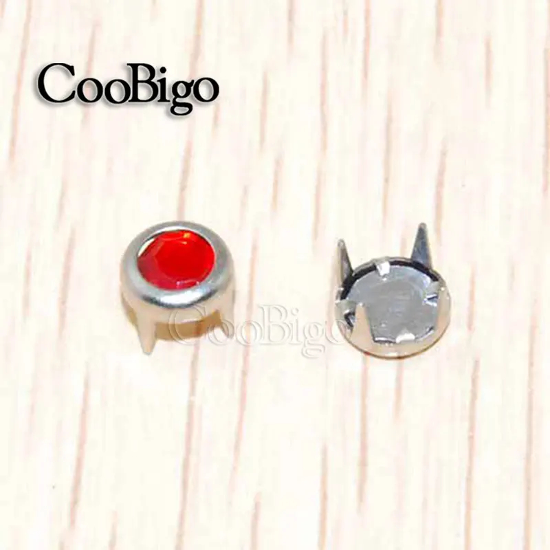 Color 7 200 шт 6 мм когти Стразы круглые плоские шпильки DIY заклепки гвоздики шипы для ткани обуви аксессуары - Цвет: Color 7