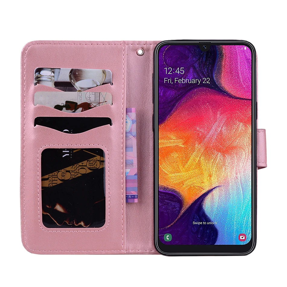 Модный чехол-книжка из искусственной кожи с подставкой в форме сердца для Samsung