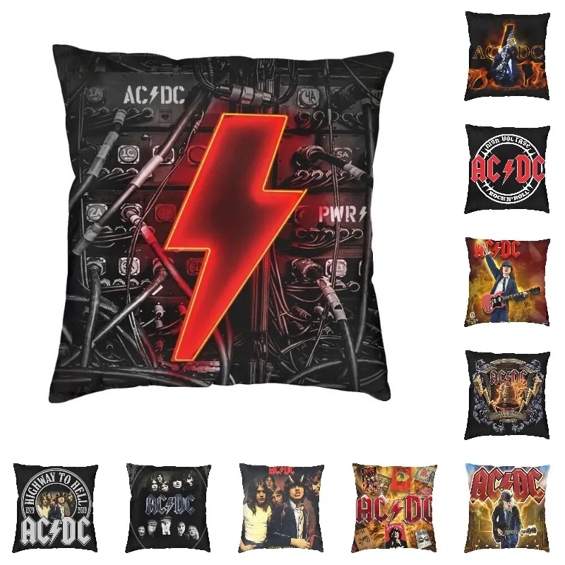 

Персонализированная наволочка для подушки AC DC рок-н-ролл 45x45 см австралийская группа мягкая бархатная Современная наволочка для декоративн...