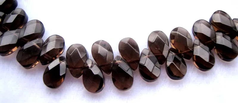 Бусины Из Натурального дымчатого кварца граненые плоские каплевидные свободные