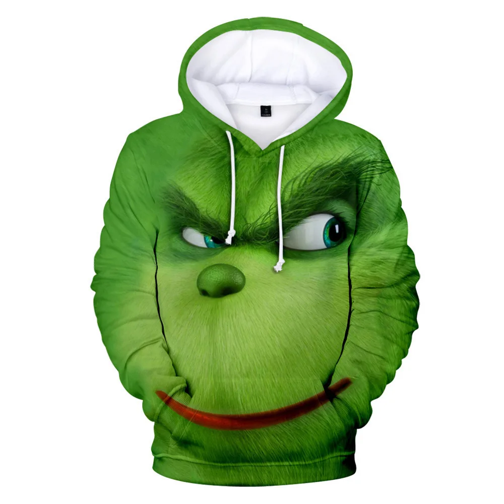 

2020 New Green Furry Sweater Men and Women Casual Hooded Sweatshirt 3D Digital Printing Cool Sweatshirt Lounge Wear Hoodie