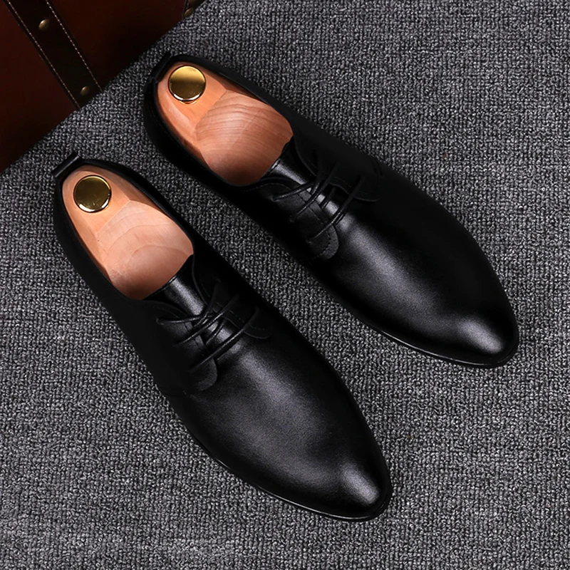 

England design mens leisure soft leather shoes black white shoe lace-up gentleman footwear designer sneakers chaussures hommes