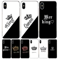 lovers king queen silicon call phone case for apple iphone 11 13 pro max 12 mini 7 plus 6 x xr xs 8 6s se 5s cover coque shell