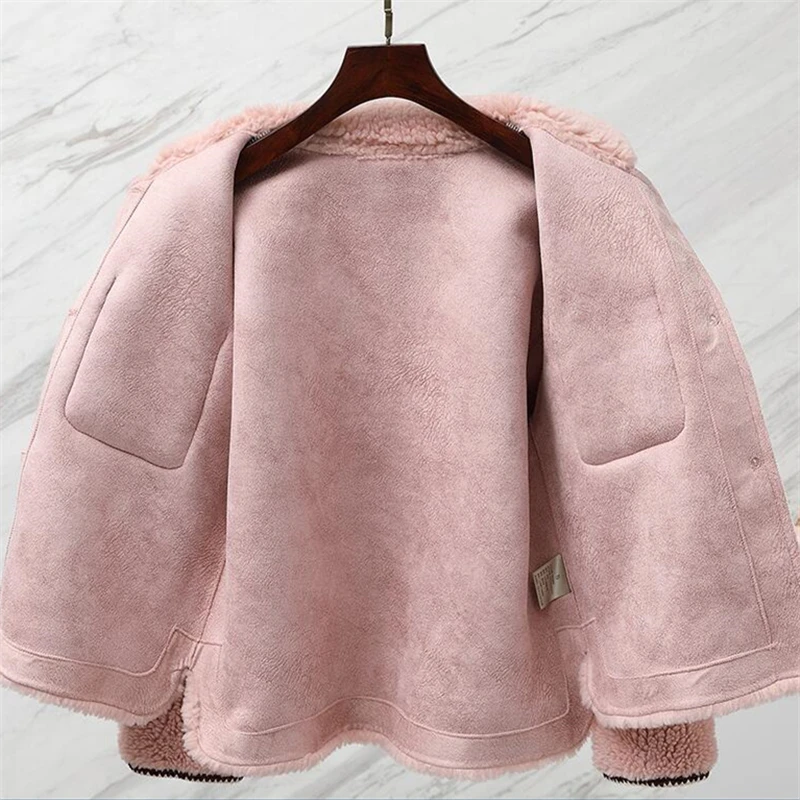 Модные Новые короткие женские пальто из овечьей шерсти 2020 осень зима Корейская