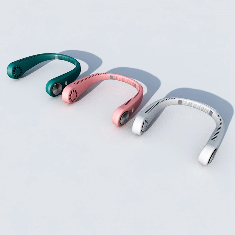 

EAS-Mini Hand Free Neck Fan,Wearable USB Portable Lazy Neckband Hanging Sport Halter Fan Air Cooler for Outdoor Travel