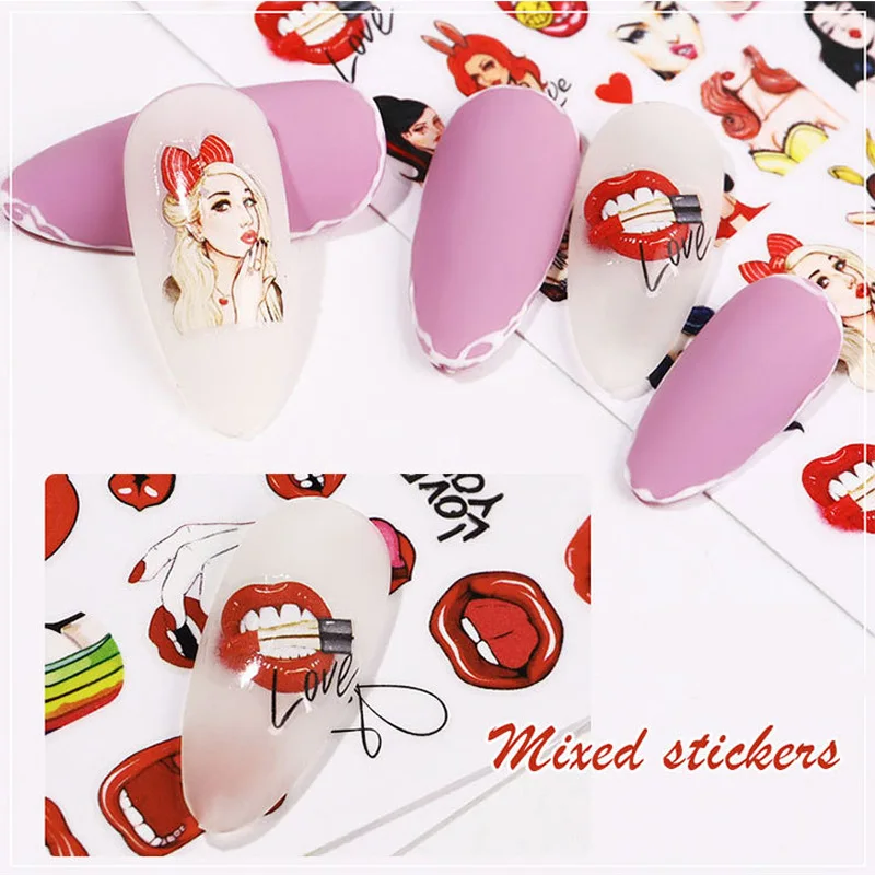 8 шт. на День святого Валентина лак для ногтей наклейки ногти Романтический