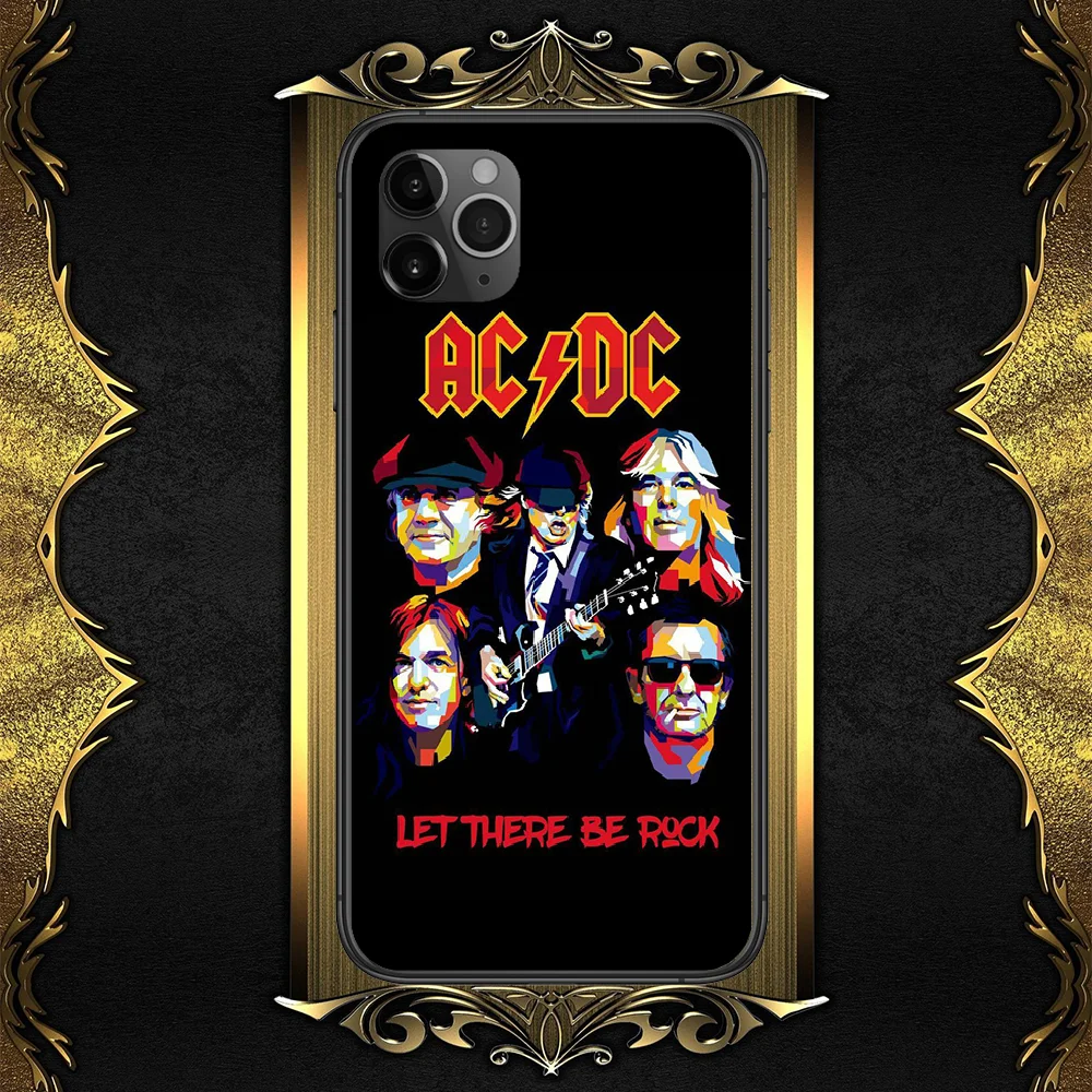 

AC-compatible-DC Phone Case Cover Hull For iphone 5 5s se 2 6 6s 7 8 12 mini plus X XS XR 11 PRO MAX black fashion coque trend